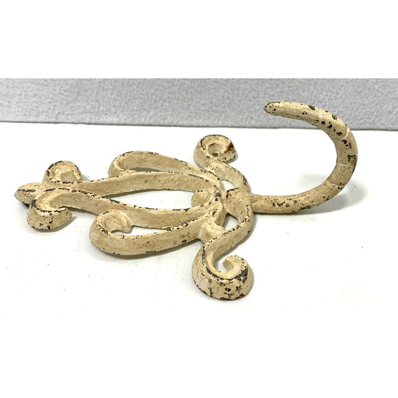 Ornate Distressed Rustic Metal Wall Hook‎ Towel Coat Robe Home Decor #1 - Picture 3 of 6